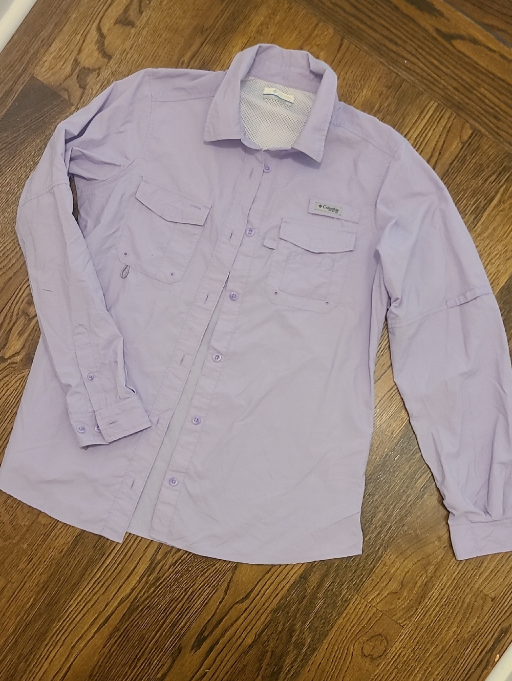 Columbia Lavender Long Sleeve Outdoor Button-Up Shirt